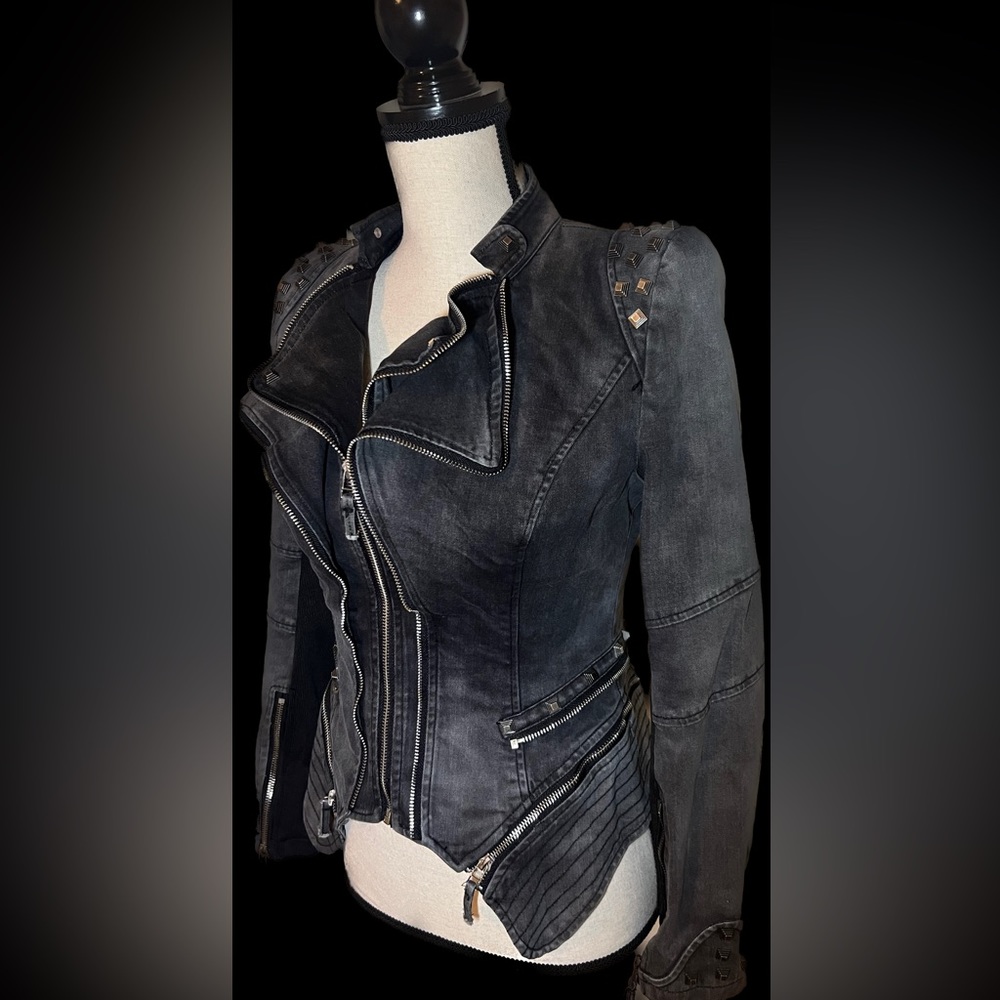 Studded Black Women's Jacket - Picture 8 of 16